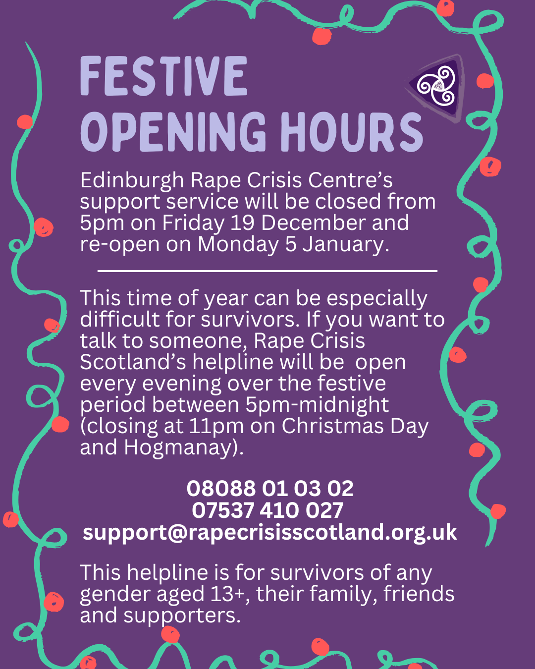 Festive Opening Hours